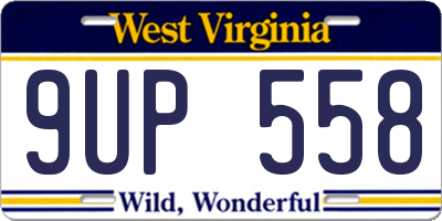 WV license plate 9UP558