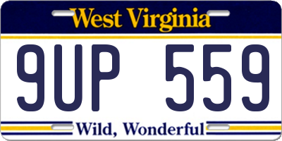 WV license plate 9UP559
