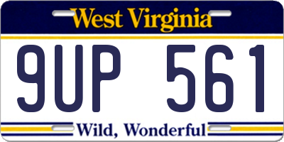 WV license plate 9UP561