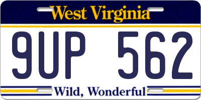 WV license plate 9UP562