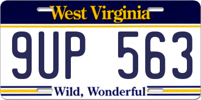 WV license plate 9UP563