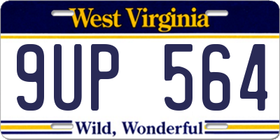 WV license plate 9UP564