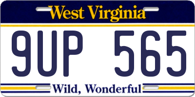 WV license plate 9UP565