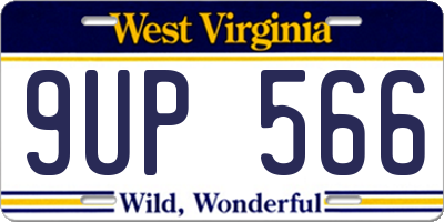 WV license plate 9UP566