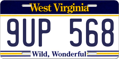 WV license plate 9UP568