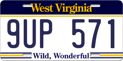 WV license plate 9UP571