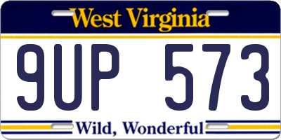 WV license plate 9UP573