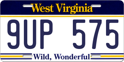 WV license plate 9UP575