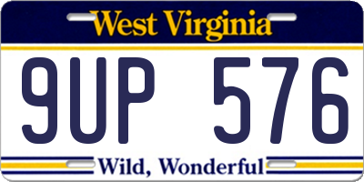 WV license plate 9UP576