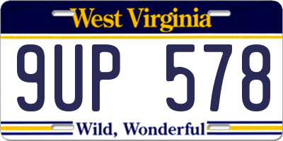 WV license plate 9UP578