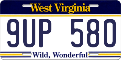 WV license plate 9UP580