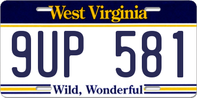 WV license plate 9UP581