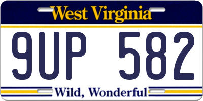WV license plate 9UP582