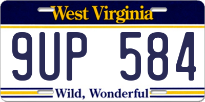 WV license plate 9UP584