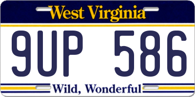 WV license plate 9UP586