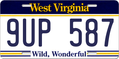 WV license plate 9UP587