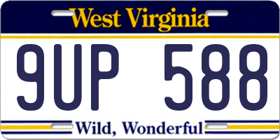 WV license plate 9UP588