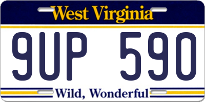 WV license plate 9UP590