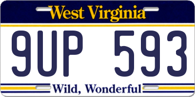 WV license plate 9UP593