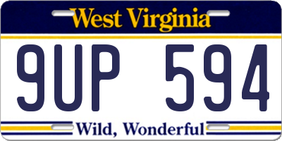 WV license plate 9UP594