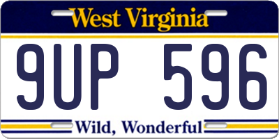 WV license plate 9UP596