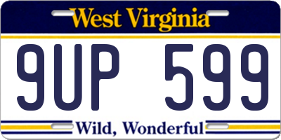 WV license plate 9UP599
