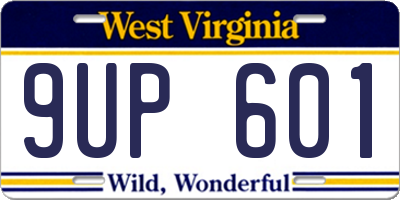 WV license plate 9UP601