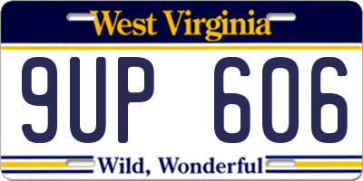 WV license plate 9UP606