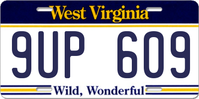 WV license plate 9UP609
