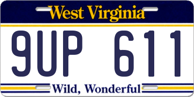 WV license plate 9UP611