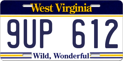 WV license plate 9UP612