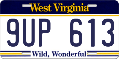 WV license plate 9UP613