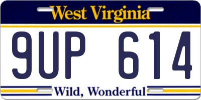 WV license plate 9UP614