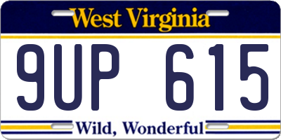 WV license plate 9UP615