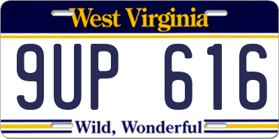 WV license plate 9UP616