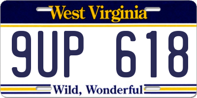 WV license plate 9UP618