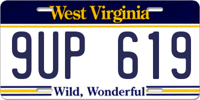 WV license plate 9UP619