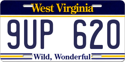 WV license plate 9UP620
