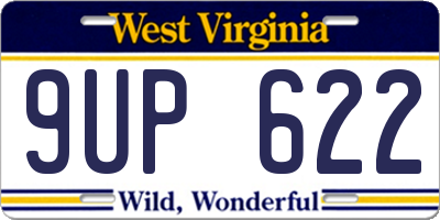 WV license plate 9UP622
