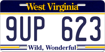 WV license plate 9UP623