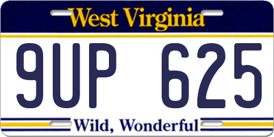 WV license plate 9UP625