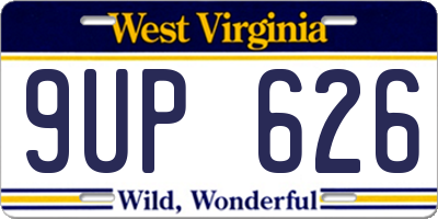 WV license plate 9UP626