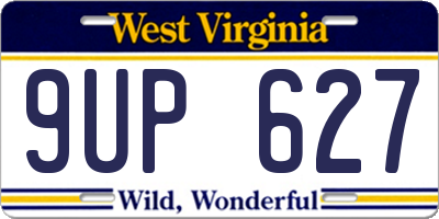 WV license plate 9UP627