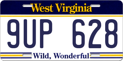 WV license plate 9UP628