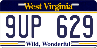 WV license plate 9UP629