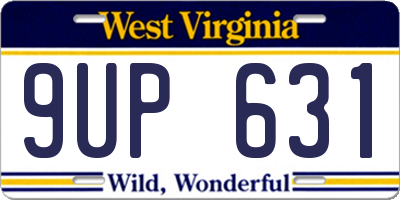 WV license plate 9UP631