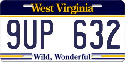 WV license plate 9UP632