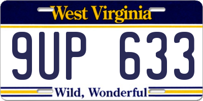 WV license plate 9UP633
