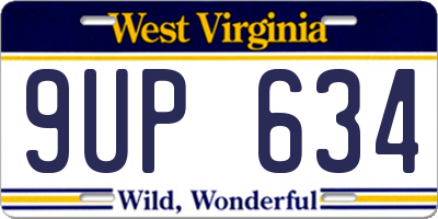 WV license plate 9UP634