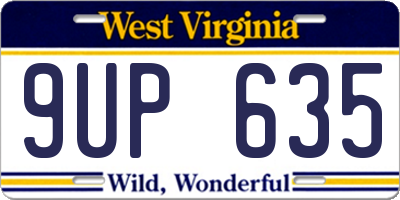 WV license plate 9UP635